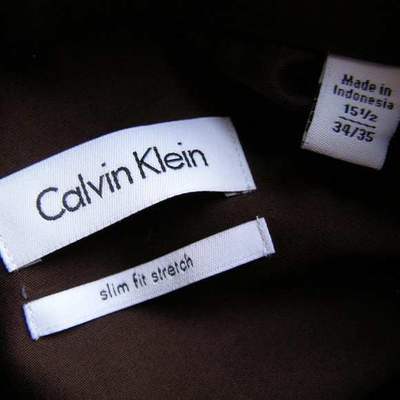 NEW Calvin Klein Slim Fit Stretch Dress Shirt 15.5 - Picture 6 of 8